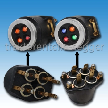 4-fach Kontrollleuchten Set 4 x 1 und 3 + 1